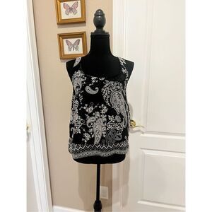Patrons of Peace black and white paisley print tank blouse